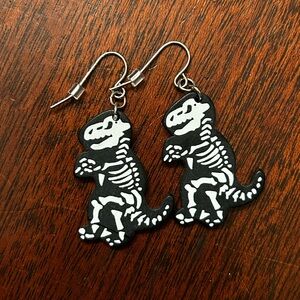 T-Rex Skeleton Earrings